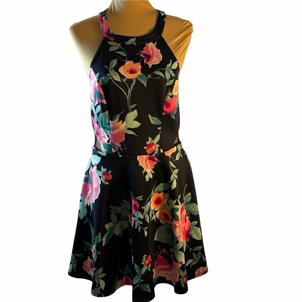 Xtraordinary Navy Sleeveless Fit and Flare Dress 1